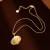 Hyacinth Douyin's best-selling hollowed-out leaf necklace, with a fashionable, light luxury and high-end feel, is a copper-plated 18K gold universal buckle pendant collarbone chain details Picture